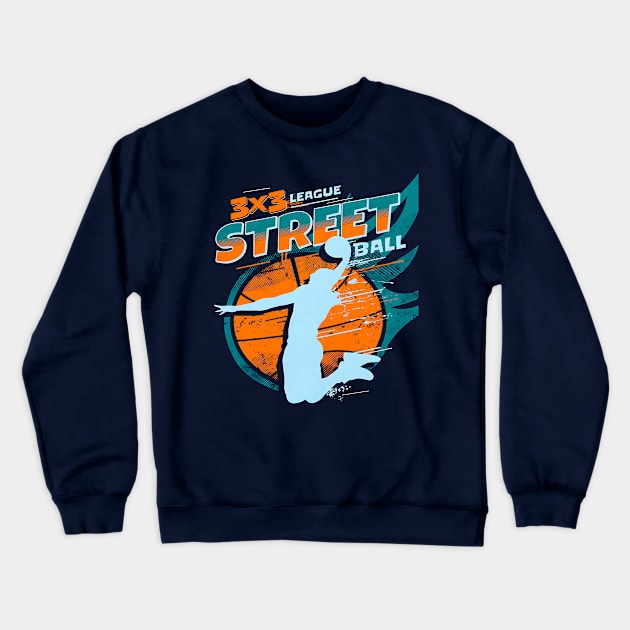 3x3 League || Street ball Crewneck Sweatshirt by Moipa